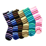 TeeHee Socks Women's Casual Polyester Crew Tonal Thin Stripe 6-Pack (11194)