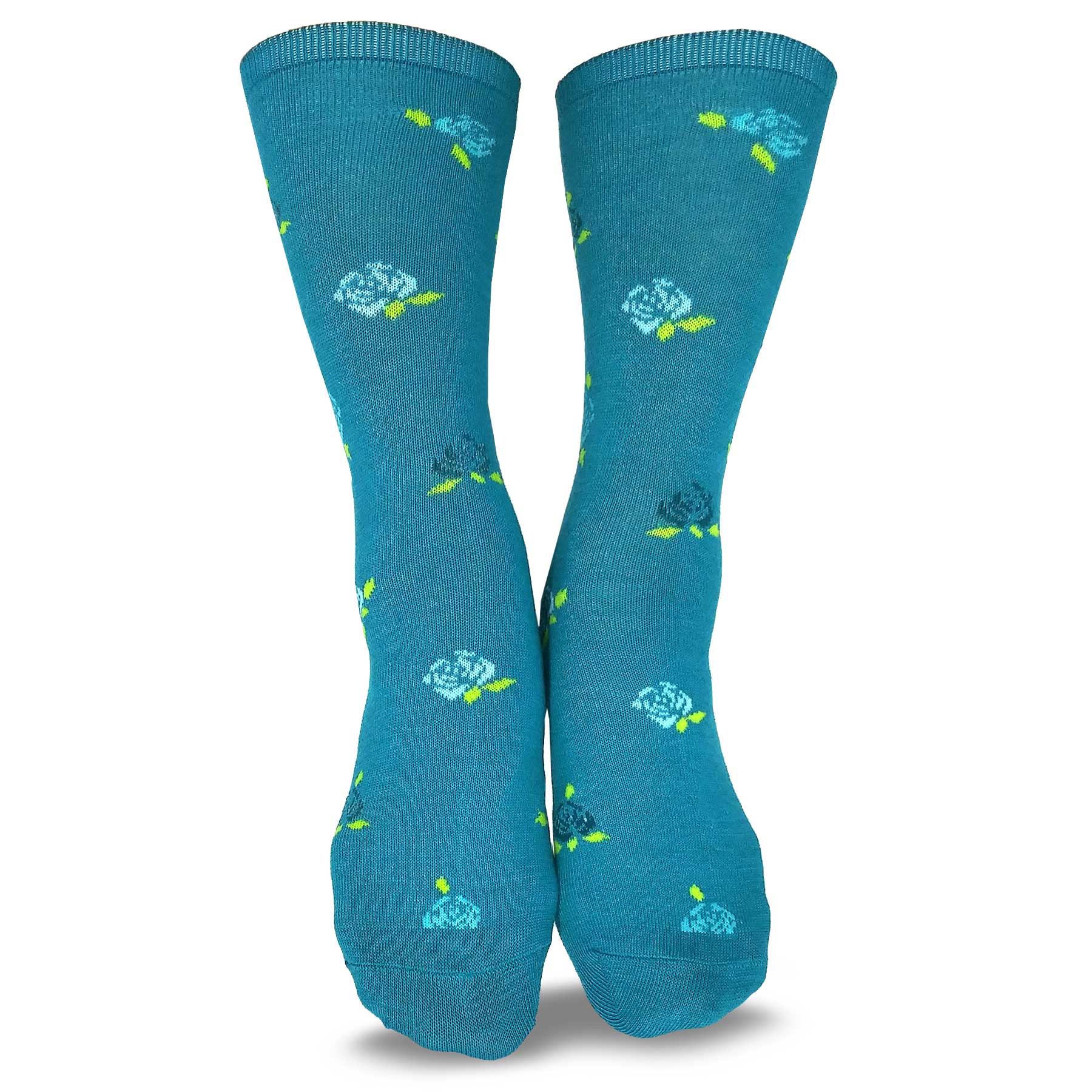 TeeHee Socks Women's Fuzzy Polyester Crew Light Blue 2-Pack (11190)