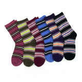 TeeHee Socks Women's Casual Polyester Crew Multi Stripe 6-Pack (11631)