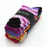 TeeHee Socks Women's Casual Polyester Crew Snowflake Stripe 6-Pack (11635)