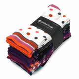 TeeHee Socks Women's Casual Polyester Crew Polka Dots Scallop 6-Pack (11637)