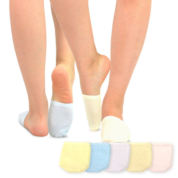 TeeHee Socks Women's Toe Topper Nylon No Show Beige 5-Pack (11785)