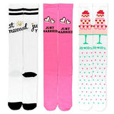 Women's Wedding Cotton Knee High Socks 3-Pack (Bride)??????? - TeeHee Socks