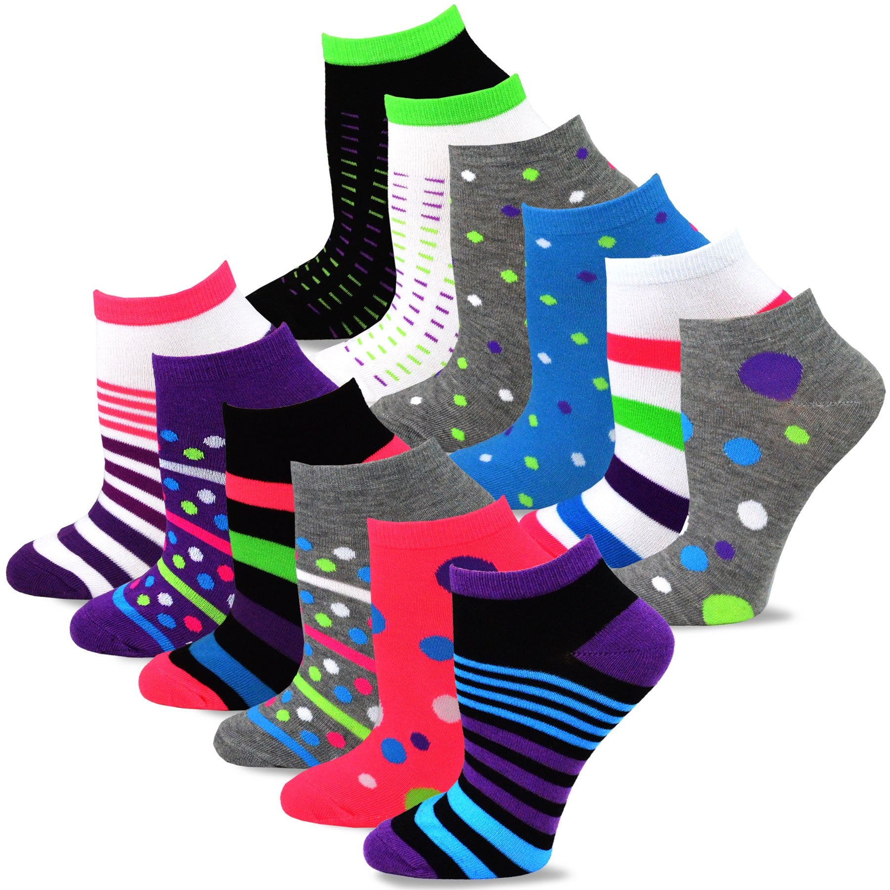 TeeHee Women's Colorful Fun Novelty Low Cut Ankle Socks TeeHee Women's Colorful Fun Novelty Low Cut Ankle Socks
