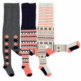 TeeHee Kids Girls Fashion Cotton Tights 3 Pair Pack (Argyle) - TeeHee Socks