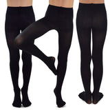 TeeHee Kids Girls Fashion Microfiber Tights 3 Pair Pack (Black)-BALLET - TeeHee Socks