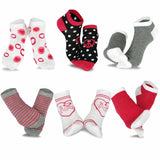 TeeHee Socks Women's Casual Polyester No Show Hearts/Dots/Stripes 6-Pack (3104)