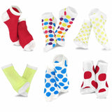 TeeHee Socks Women's Casual Polyester No Show Dots and Plain 6-Pack (3105)