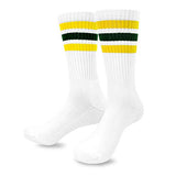 TeeHee Men's Sports Stripes Cotton Half Cushion Crew Socks 3-pair Pack (50257YBY)