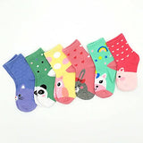 TeeHee Little Girls Cotton Crew Socks 6 Pair Pack (Animal Crew)(K2025)
