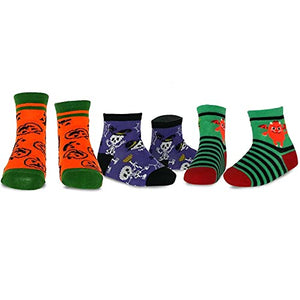 TeeHee Fun Halloween Novelty Socks for Little Kids Toddler Crew Socks 3-Pair Pack (K2105HAL)