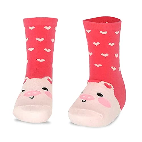 TeeHee Little Girls and Toddler Cute Novelty and Fashion Cotton Crew Socks  18 Pair Pack Gift Box (K202567)