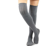 TeeHee Women's Fashion Over the Knee High Socks 4 Pair Combo (Lace Over)