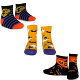 TeeHee Fun Halloween Novelty Socks for Little Kids Toddler Crew Socks 3-Pair Pack (K2104HAL)