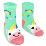 TeeHee Little Girls and Toddler Cute Novelty and Fashion Cotton Crew Socks 18 Pair Pack Gift Box (K202567)