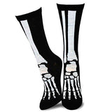 Novelty Young Men Halloween Skeleton Fun Crew Socks - TeeHee Socks