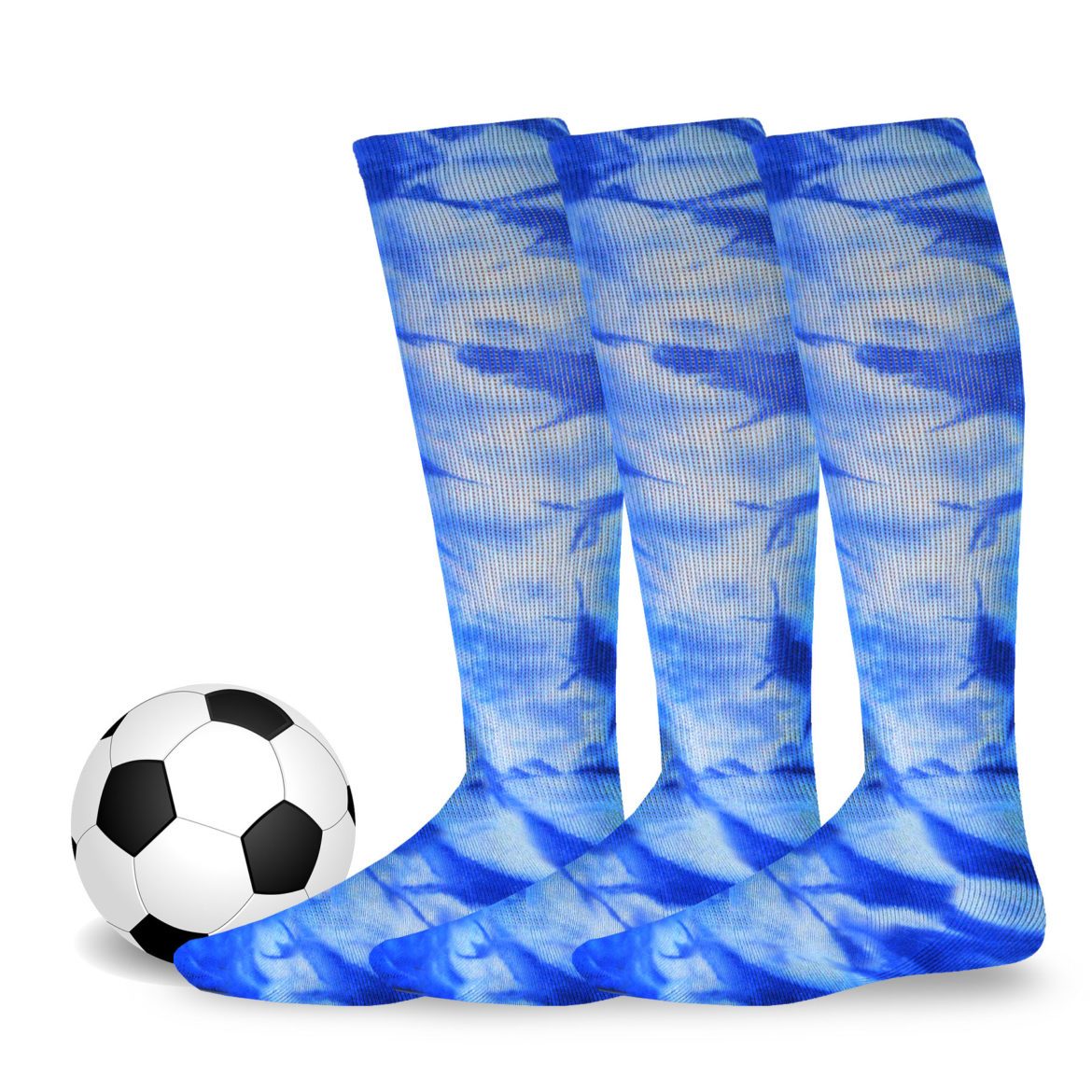 blue tie dye softball socks