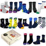 TeeHee Little Boys and Toddler Cotton Crew Socks 12 Pair Pack Gift Box (K203639C)