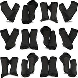 TeeHee Men's Fashion No Show/Low cut Fun Socks 12 Pairs Packs (Black)