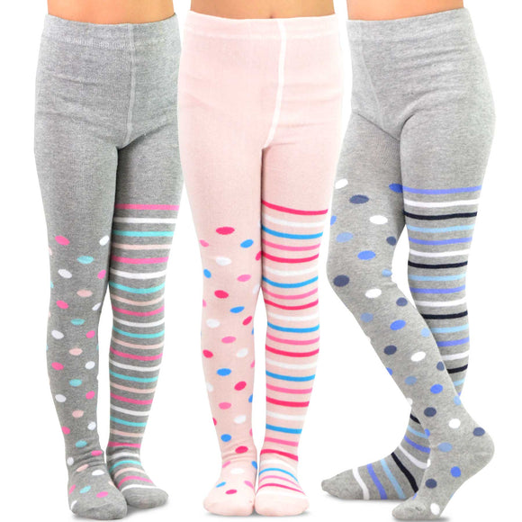 TeeHee Socks Kid's Casual Cotton Tights Simple 3-Pack (K1605)