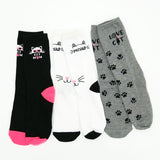 TeeHee Fun Dog and Cat Novelty Crew and Knee Hi Socks for Women and Men (N2116CAT)