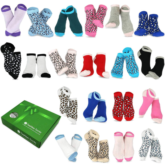 TeeHee Women's Valued 20 Pack Fashion No Show Cotton Socks with Gift Box (W2019COM)