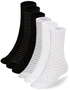 Socksmile Women's Ladies Value Cotton  Crew Socks 6-pack (basic) ( BAS012013_6C07)