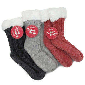 TeeHee Socks Women's Double Layered Polyester Crew Assorted 3-Pack (R1882)