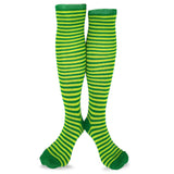 TeeHee St. Patricks Day Women's Cotton Knee High Stripes and Shamrock 3-Pack (H2021)