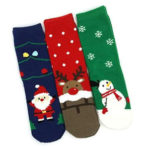 TeeHee Socks Women's Christmas Polyester Crew Assorted 3-Pack (X2010)