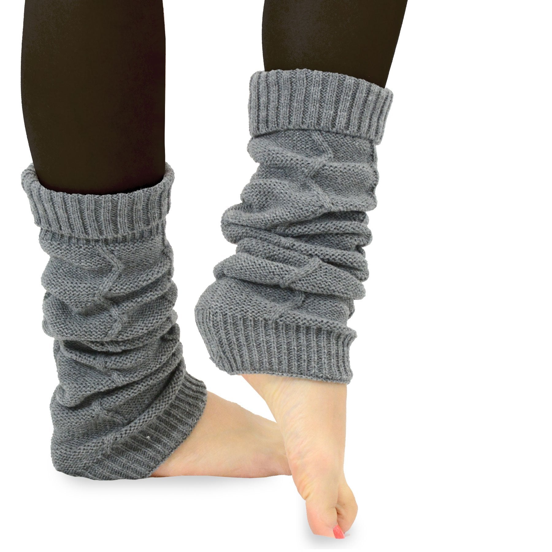 TeeHee Socks Women's Acrylic Leg Warmer Cable Chain 3-Pack (Z03)