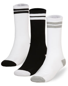 Socksmile Men's cotton crew stripe socks 3-pack (BAS002_3C07_1013)