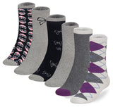 Socksmile Women's Ladies Value Cotton  Crew Socks 6-pack (ribbon) ( WSS046047_6C07)